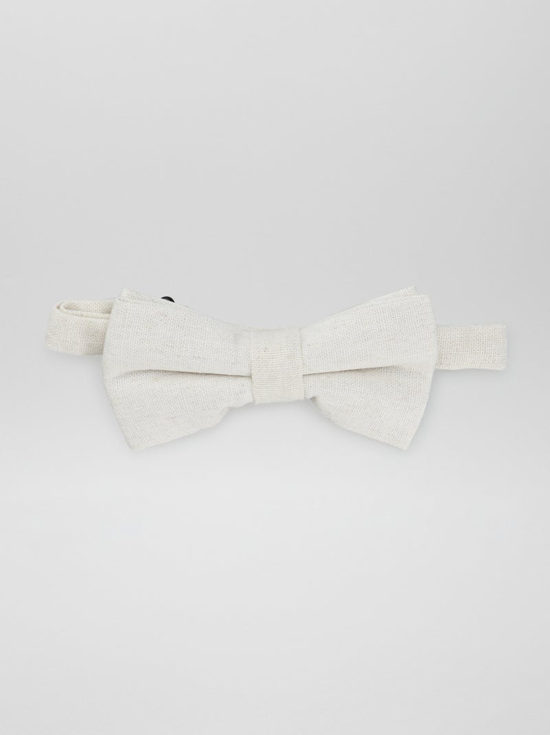 Nœud papillon effet lin Beige - Kiabi