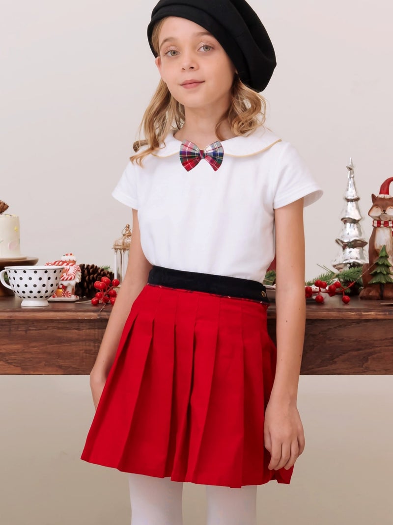Nœud Papillon Noël Enfant  Tartan   - La Faute à Voltaire Blanc Rouge - Kiabi