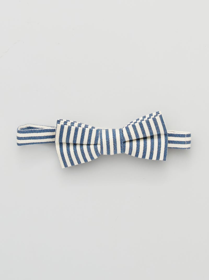 Nœud papillon rayé bleu/blanc - Kiabi