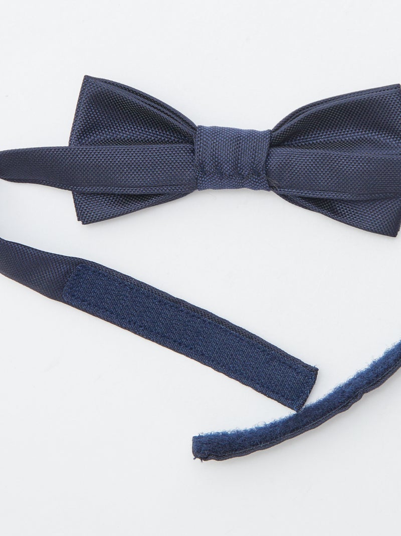 Nœud papillon uni à scratch Bleu - Kiabi