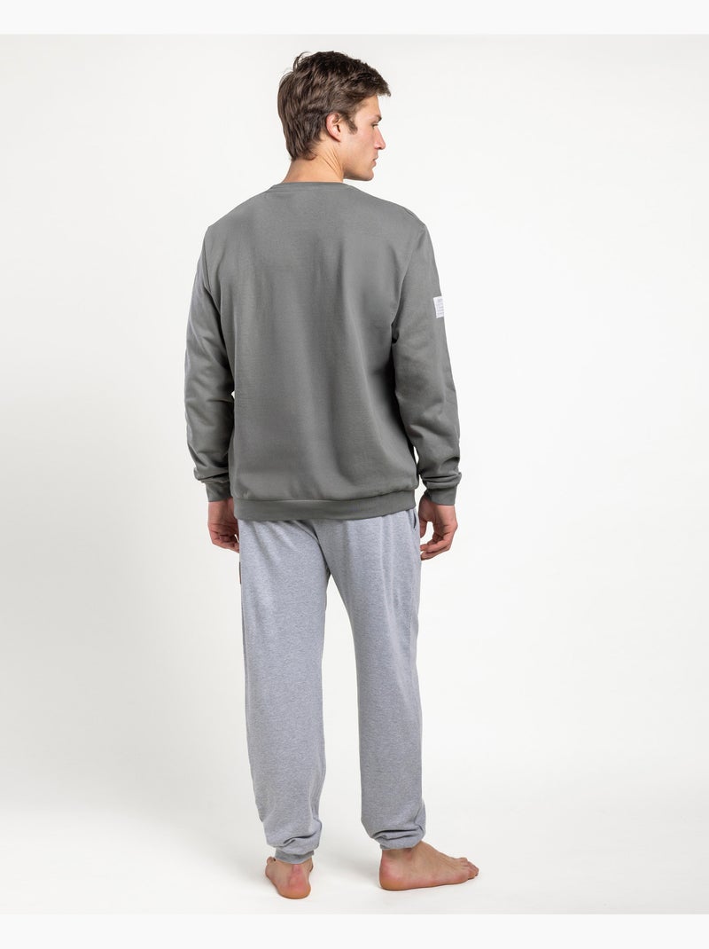 NOUVEAU PLAN Pyjama à manches longues recyclé pour homme Kaki - Kiabi