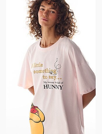 Nuisette à manches courtes winnie the pooh à motif ours penti
