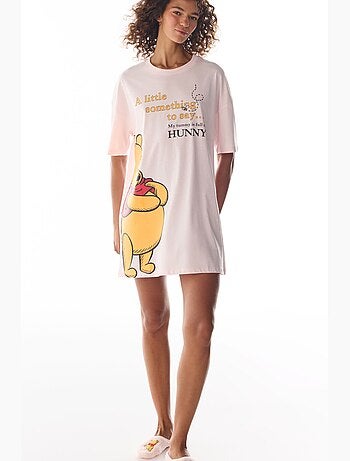 Nuisette à manches courtes winnie the pooh à motif ours penti