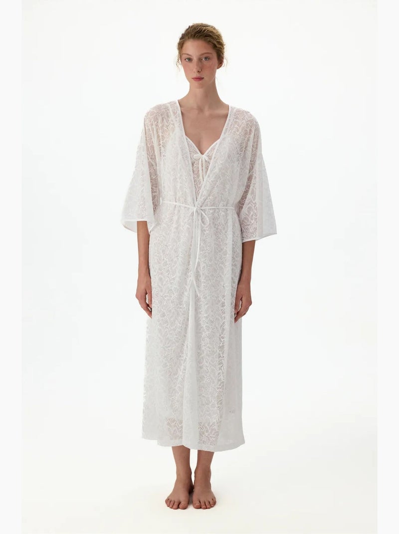 Nuisette bridal delicate en dentelle penti Blanc - Kiabi