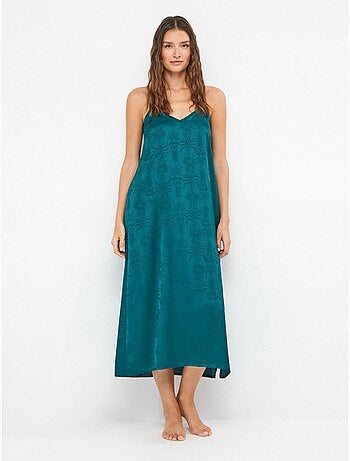 Nuisette couleur vert bouteille en jacquard de satin