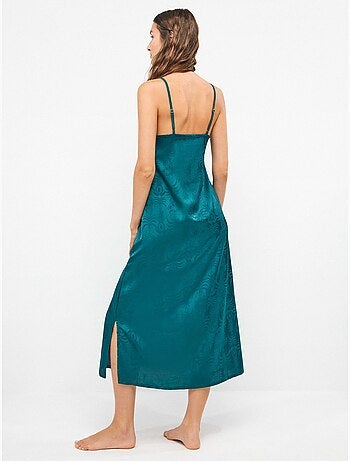 Nuisette couleur vert bouteille en jacquard de satin
