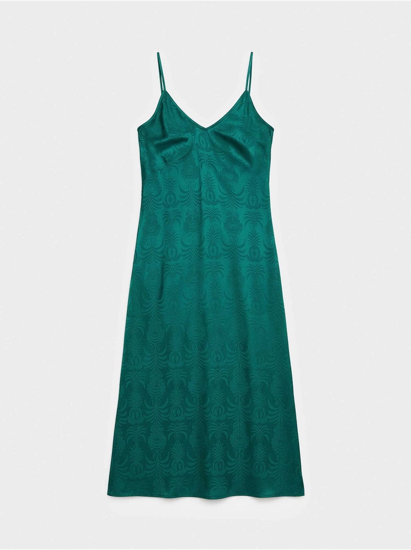 Nuisette couleur vert bouteille en jacquard de satin Bleu Vert - Kiabi