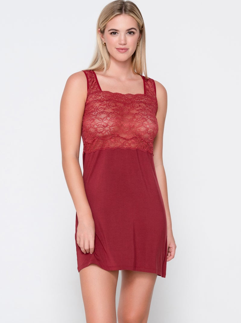Nuisette dentelle MICRO TOUCH LACE Rouge - Kiabi