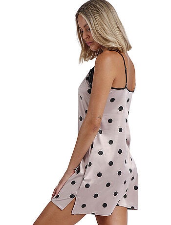 ADMAS CLASSIC Chemise de nuit élégante à bretelles et pois pour femme