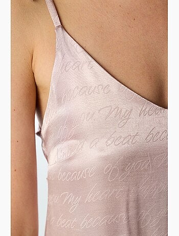 Nuisette en satin pastel dreamy à imprimé slogan penti