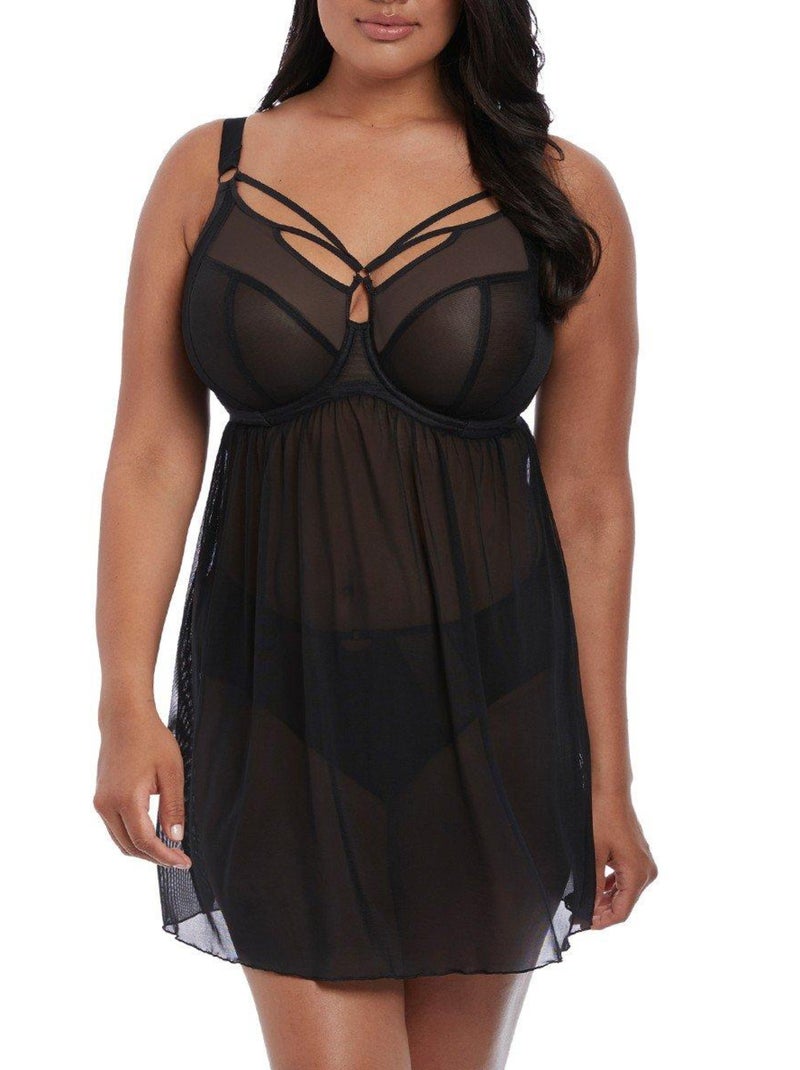 Nuisette grande taille avec soutien-gorge Sachi Noir - Kiabi