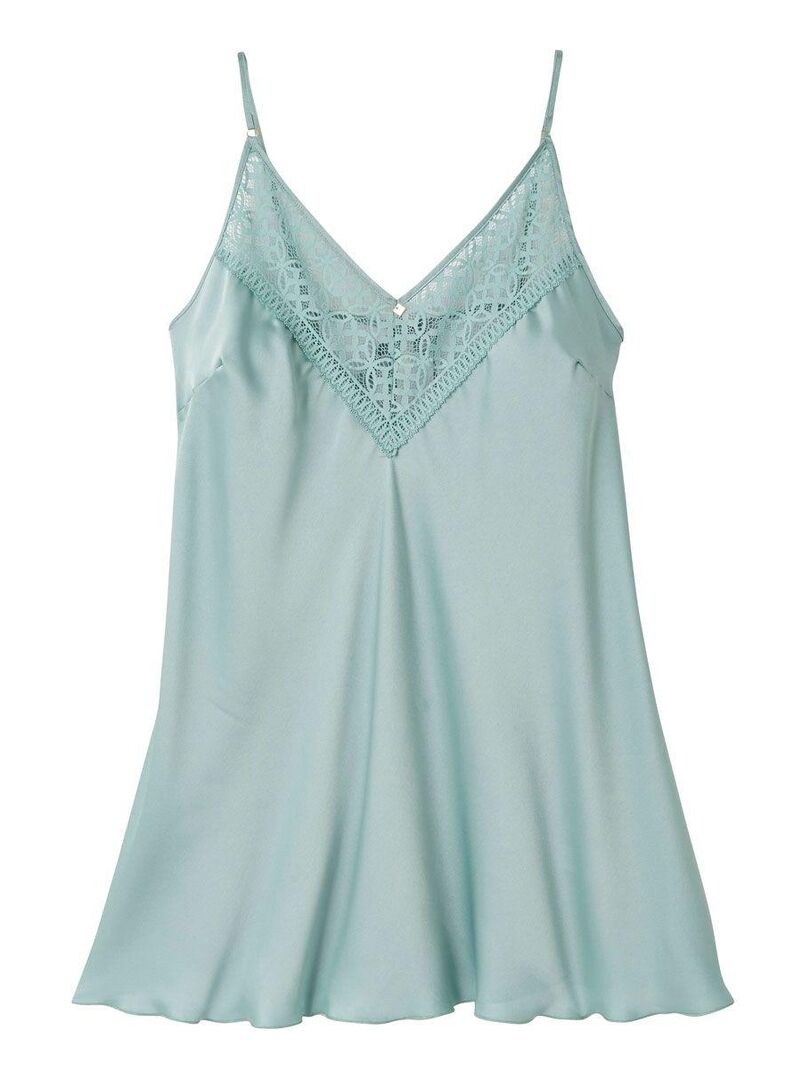 Nuisette Femme Etam Taille 34 Vert D'eau Pastel - Occasion Très Bon état