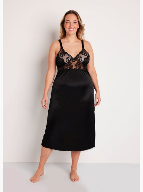 Nuisette maille satinée et dentelle - Afibel - Kiabi