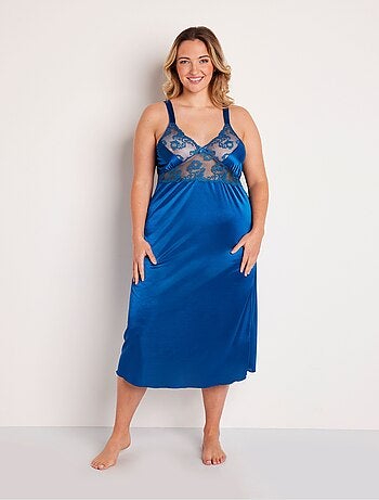 Nuisette maille satinée et dentelle