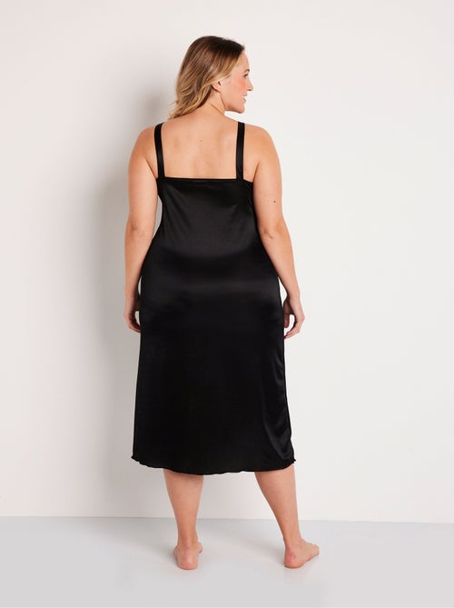 Nuisette maille satinée et dentelle - Kiabi