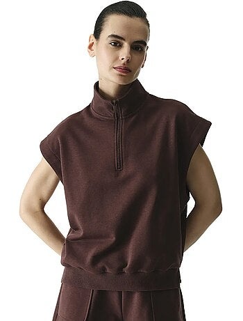 Nura sweat-shirt à demi-zip et manches courtes penti