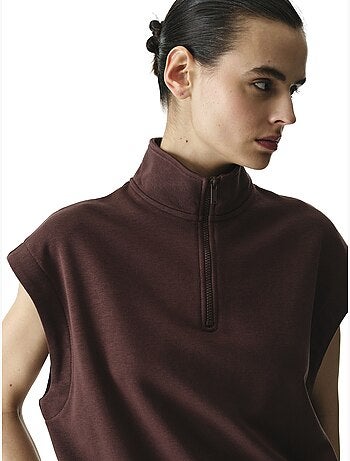 Nura sweat-shirt à demi-zip et manches courtes penti