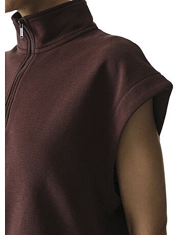Nura sweat-shirt à demi-zip et manches courtes penti