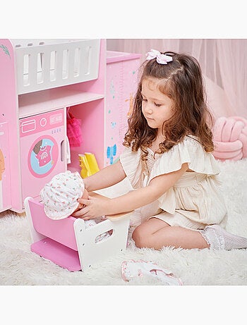 Nursery poupée 6-en-1, berceau, 63cm, Rose,
