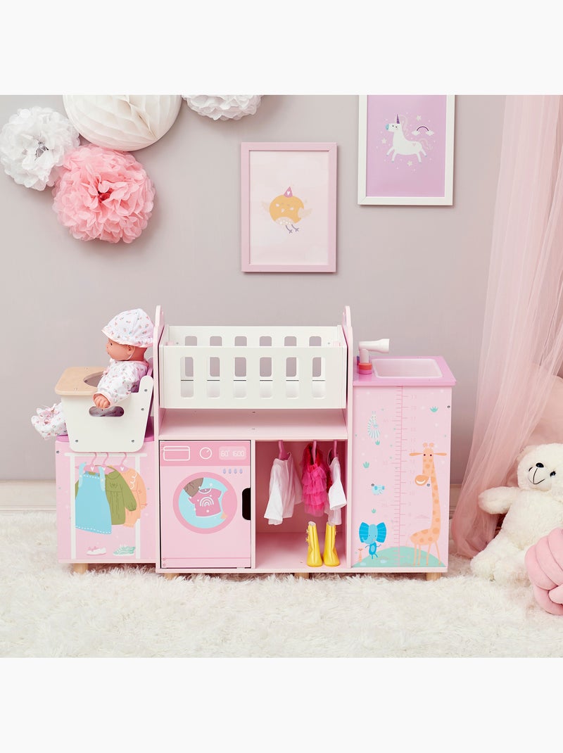 Nursery poupée 6-en-1, berceau, 63cm, Rose, Rose - Kiabi