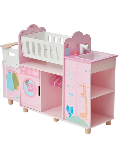 Nursery poupée 6-en-1, berceau, 63cm, Rose, - Kiabi Nursery poupée 6-en-1, berceau, 63cm, Rose, - Kiabi