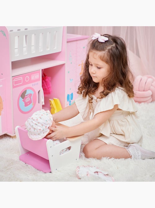 Nursery poupée 6-en-1, berceau, 63cm, Rose, - Kiabi Nursery poupée 6-en-1, berceau, 63cm, Rose, - Kiabi