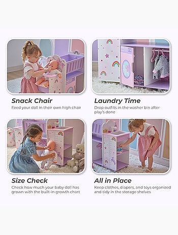 Nursery Poupée 6-en-1 en, 64cm, Violet