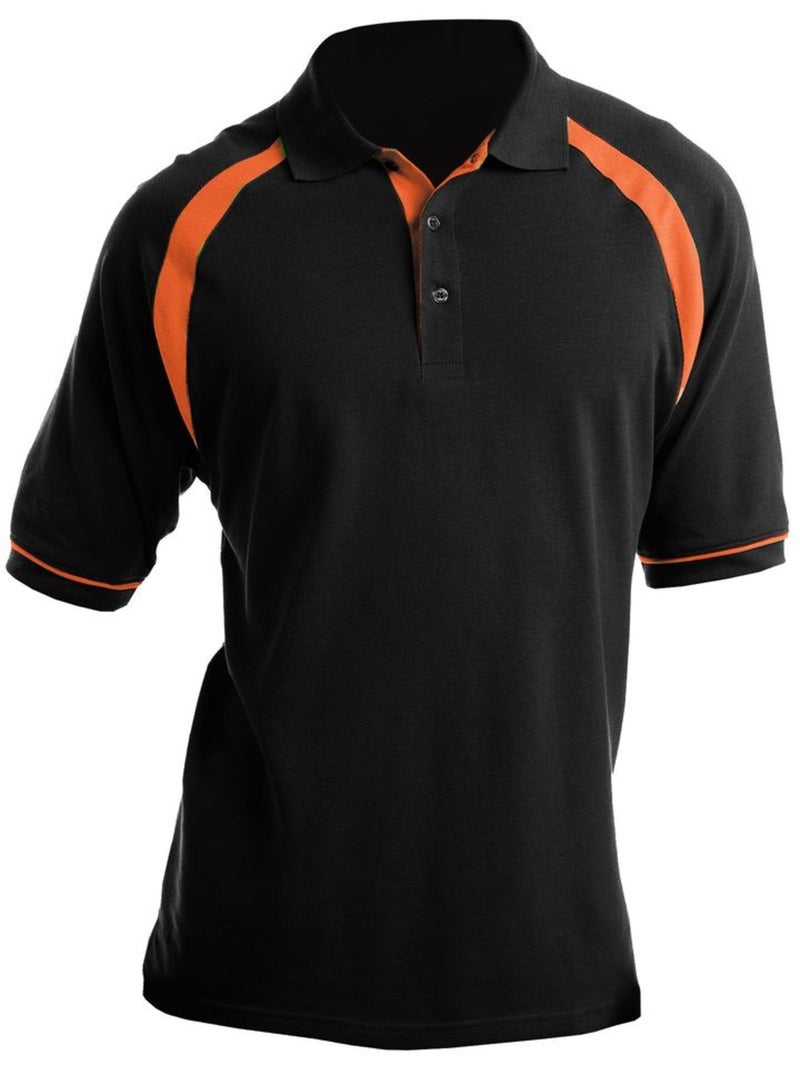 Oak hill polo à manches courtes - kustom kit Noir Orange - Kiabi