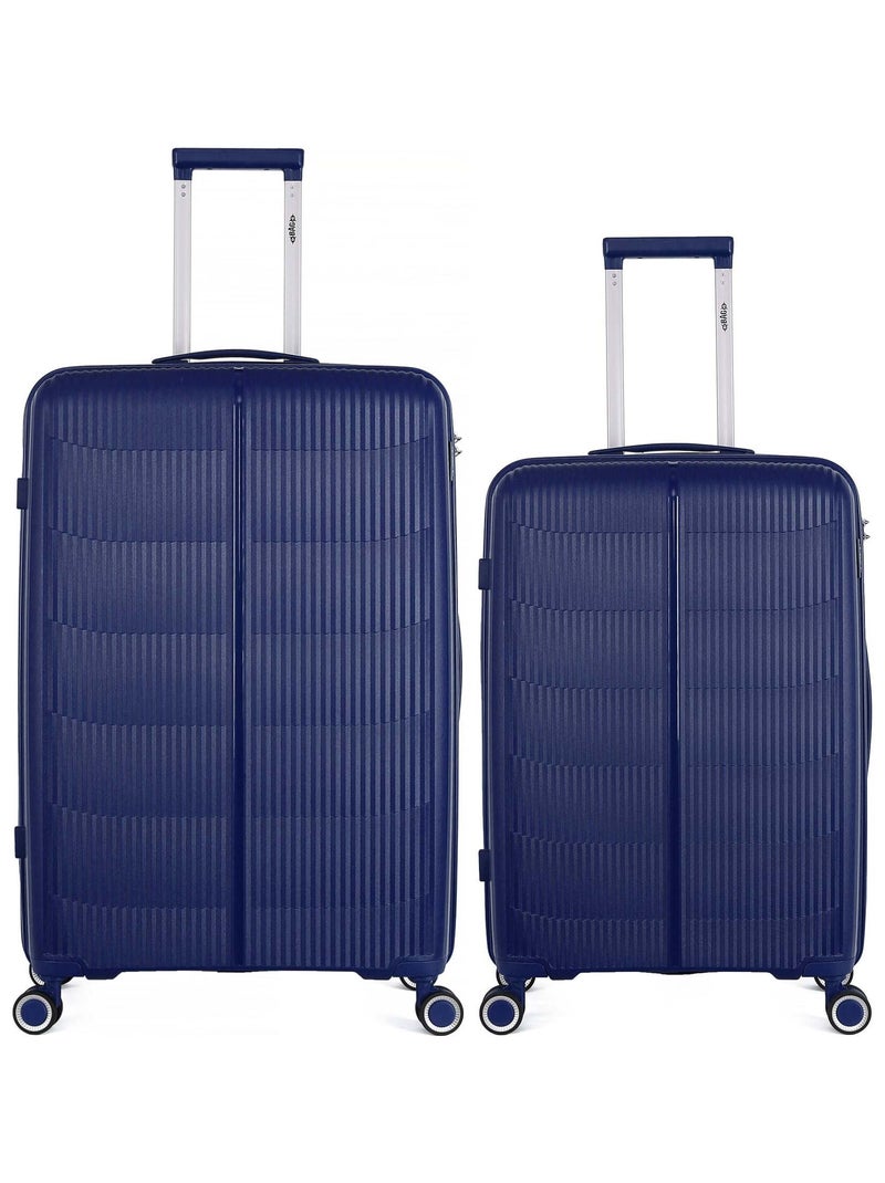 OBAGO  -  Lot de 2  -  Valise grand format et valise weekend ANDROMEDE Bleu marine - Kiabi