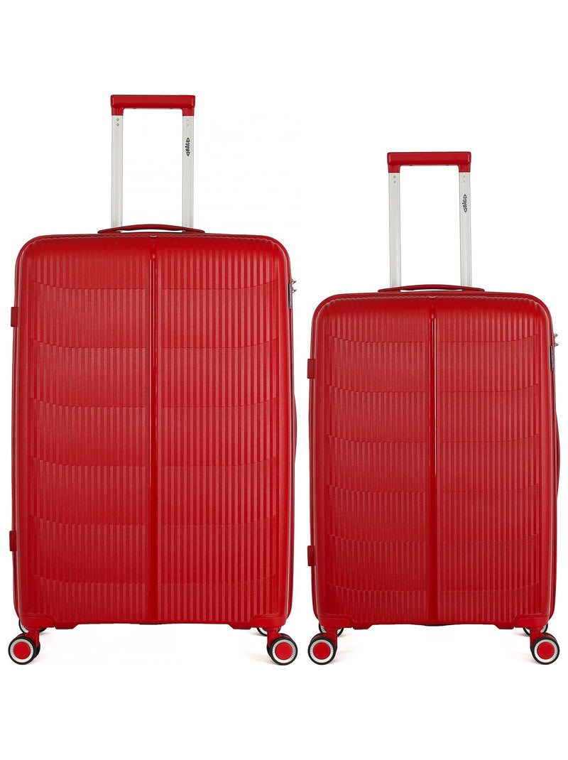 OBAGO  -  Lot de 2  -  Valise grand format et valise weekend ANDROMEDE Rouge foncé - Kiabi