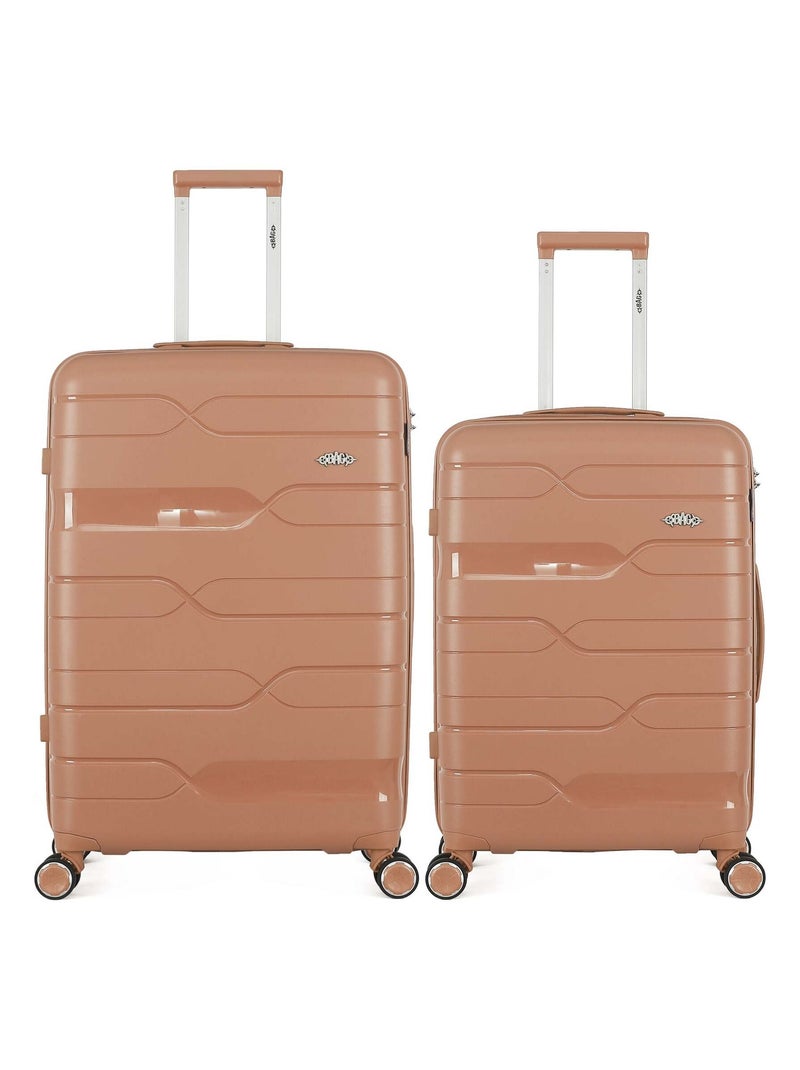 OBAGO  -  Lot de 2  -  Valise grand format et valise weekend PEGASE Vieux rose - Kiabi