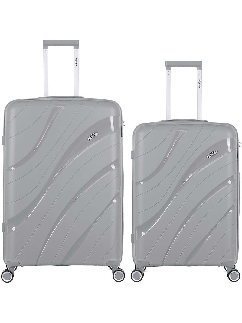 OBAGO  -  Lot de 2  -  Valise grand format et valise weekend PERSEE Gris - Kiabi