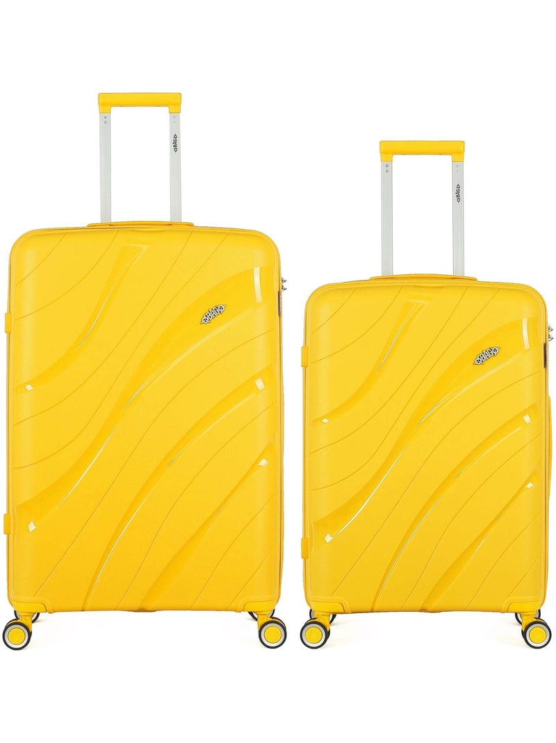 OBAGO  -  Lot de 2  -  Valise grand format et valise weekend PERSEE Jaune poussin - Kiabi