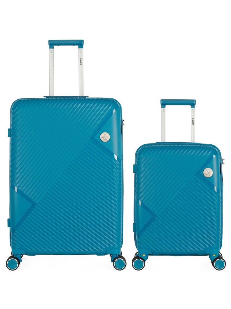 OBAGO - LOT DE 2 - Valises grand format et cabine CASSIOPEE Bleu canard - Kiabi