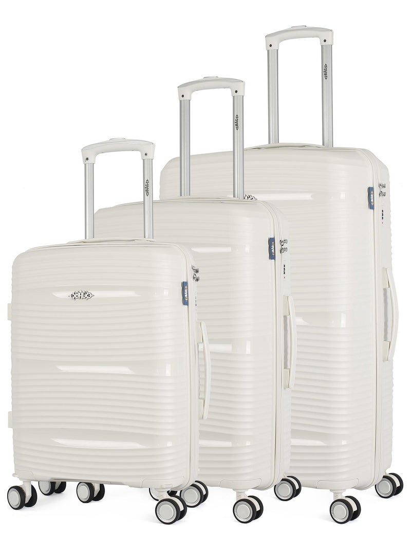 OBAGO - Set de 3 Valises CENTAURE 75 cm 4 Roues Blanc - Kiabi
