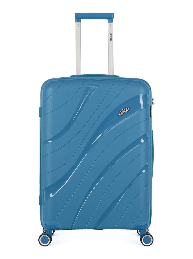 OBAGO - Valise Weekend PERSEE 65 cm 4 Roues Bleu canard - Kiabi