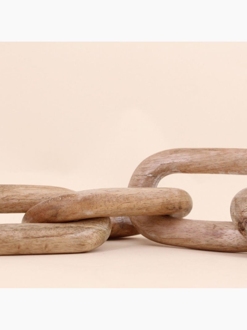 Objet déco chaîne en bois 47cm Beige - Kiabi