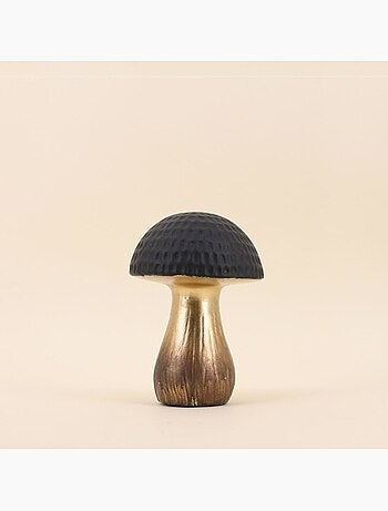 Objet déco champignon doré 17cm