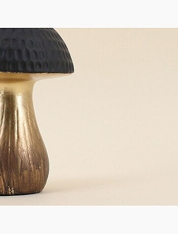 Objet déco champignon doré 17cm