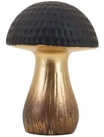 Objet déco champignon doré 17cm