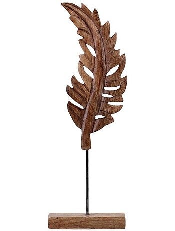 Objet déco feuille en bois 44cm