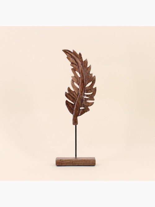 Objet déco feuille en bois 44cm - Kiabi
