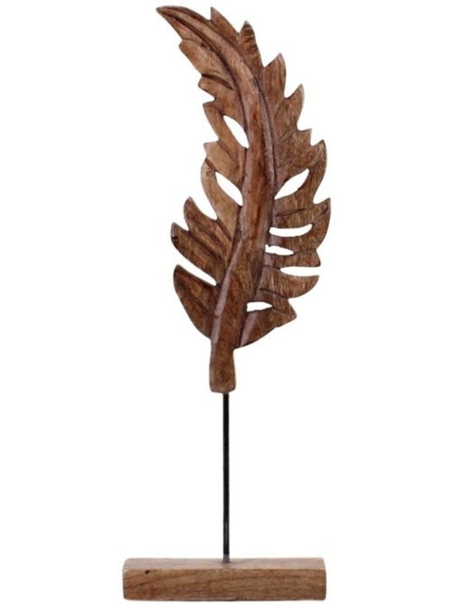 Objet déco feuille en bois 44cm - Kiabi