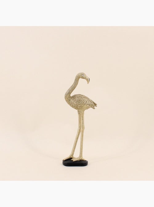 Objet déco flamand rose en polyrésine doré 30cm - Kiabi