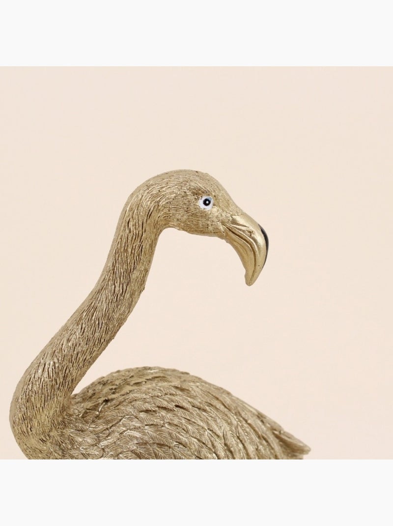 Objet déco flamand rose en polyrésine doré 30cm Doré - Kiabi