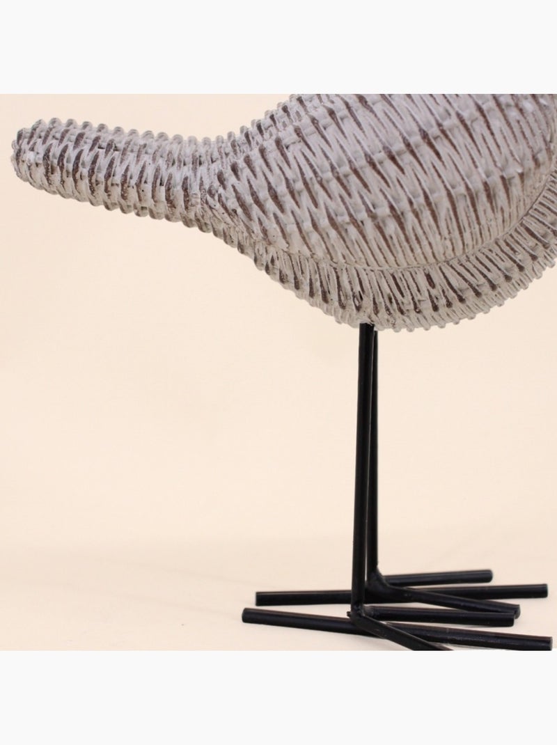Objet déco oiseau en polyrésine 14cm Gris - Kiabi