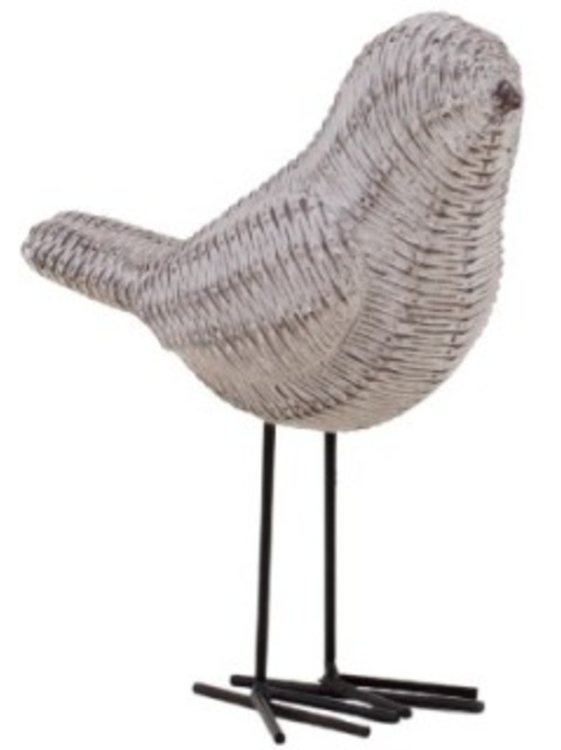 Objet déco oiseau en polyrésine 14cm Gris - Kiabi
