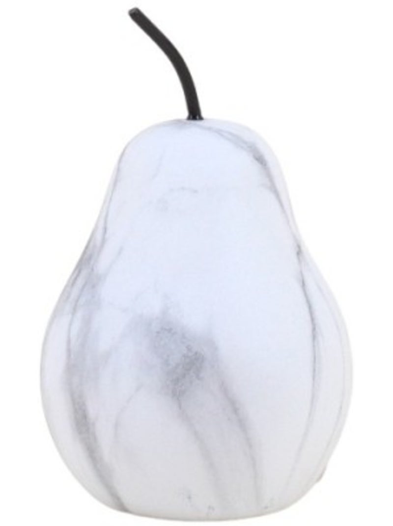 Objet déco poire effet marbre 12cm Blanc - Kiabi