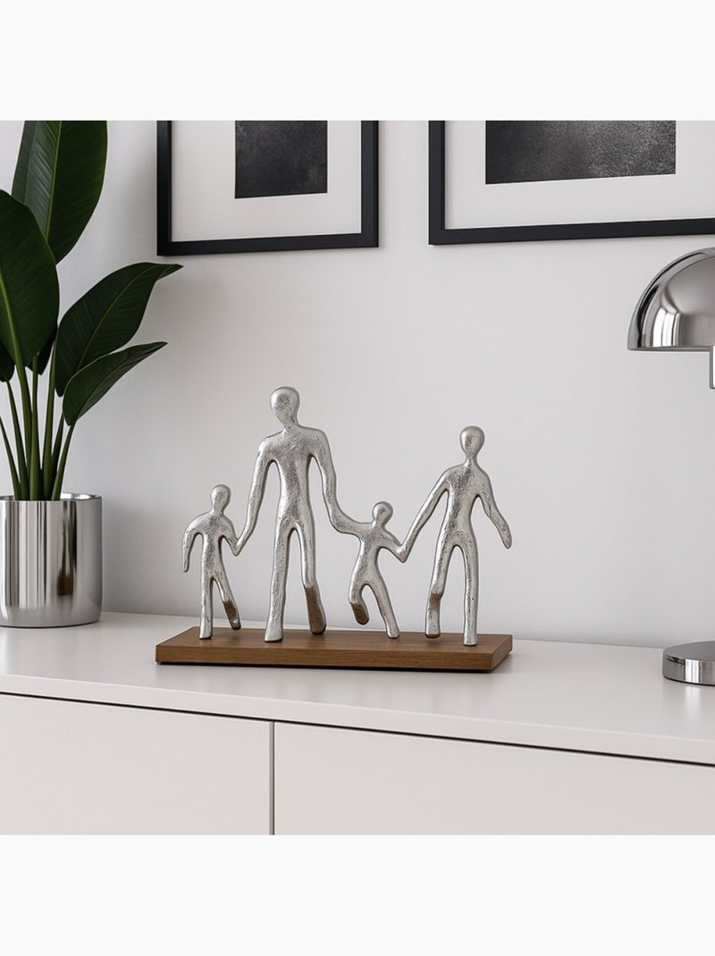 Objet déco silhouette famille 20cm Gris - Kiabi