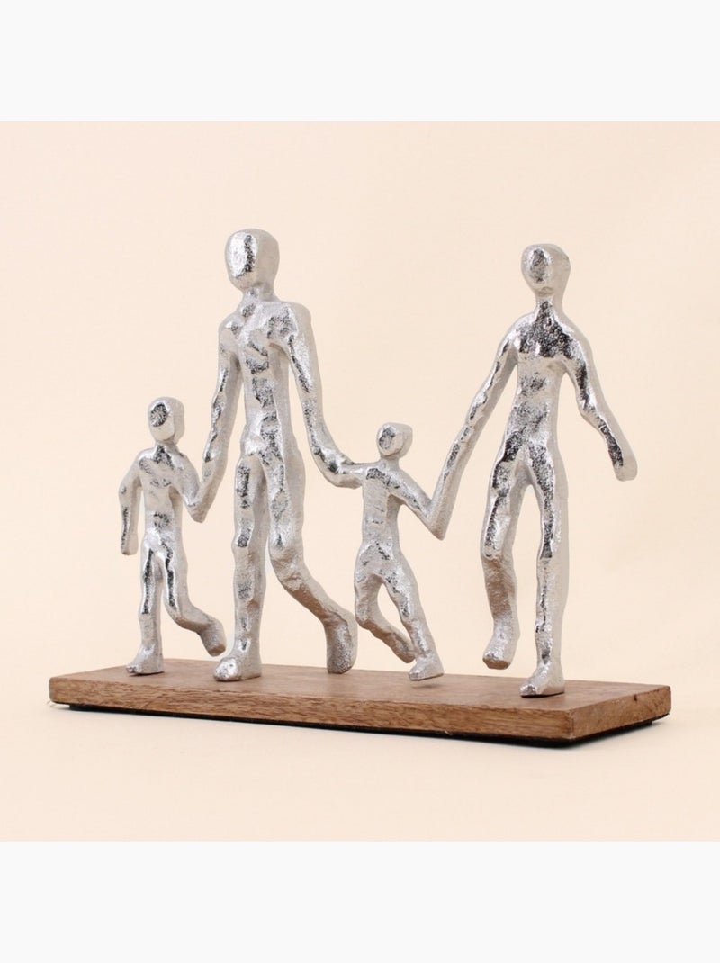 Objet déco silhouette famille 20cm Gris - Kiabi